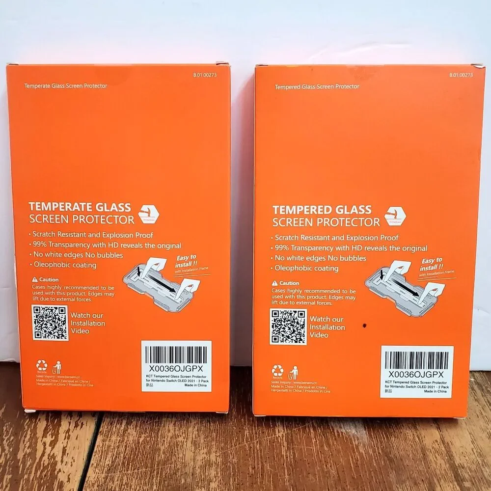 Nintendo Switch OLED KCT EZ Kit Tempered Glass Screen Protector 2 Boxes of 2